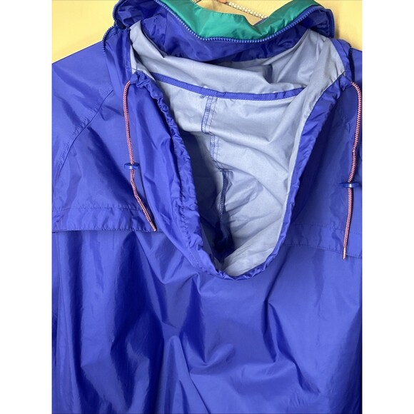 Vtg 90s Columbia Men's Windbreaker Jacket Full Zip Packable Hood Track Purple L - Picture 6 of 10